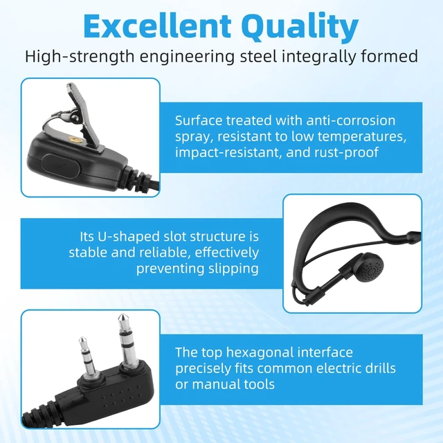 Alt view image 5 of 7 - YXYYXY Two-Way Radio Earpiece, Ear-Clip Headset Compatible with Midland Walkie Talkies, Fit for All Midland GXT, LXT & G-Series Radios, 4 Pack