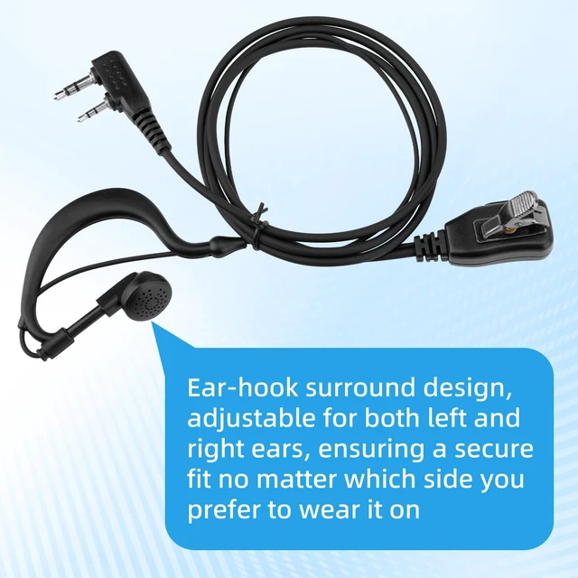 Alt view image 6 of 7 - YXYYXY Two-Way Radio Earpiece, Ear-Clip Headset Compatible with Midland Walkie Talkies, Fit for All Midland GXT, LXT & G-Series Radios, 4 Pack