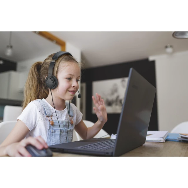 Alt view image 2 of 7 - Kensington Classic EQ USB-C Headset with Mic and Volume Control, 6 ft (1.8m) Nylon Braided Cord, for School, Kids, Adults, Padded Adjustable Headband, Black (K97464WW)