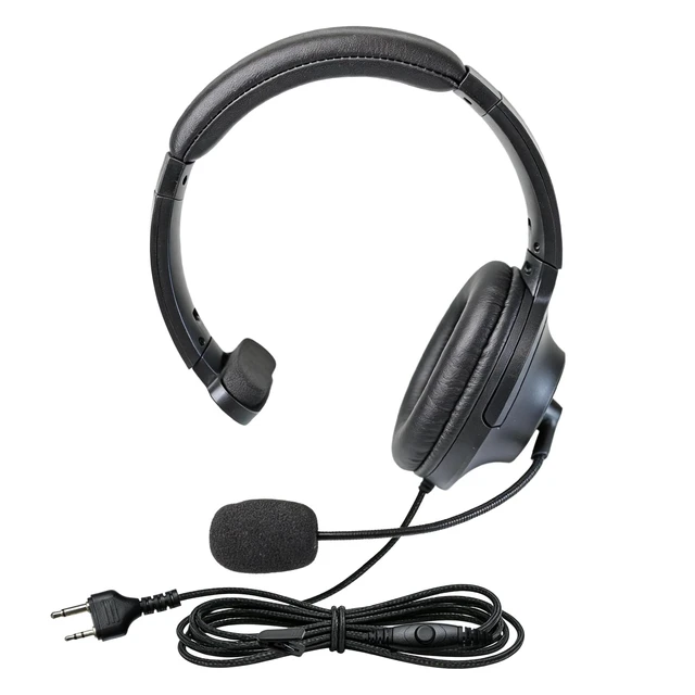 Main image of Ptt Mic Earpiece Two Way Radio Headset Single Sided Earmuff Boom Microphone Headphone for Midland Walkie Talkies