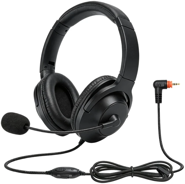 Main image of HELETUL 2 Way Radio Headphones with Mic Ham Radio Intercom Ptt Headset Boom Microphone Headband Earpiece Earmuffs for Motorola 1pin sl 300 tlk 100 Walkie Talkies(Binaural)