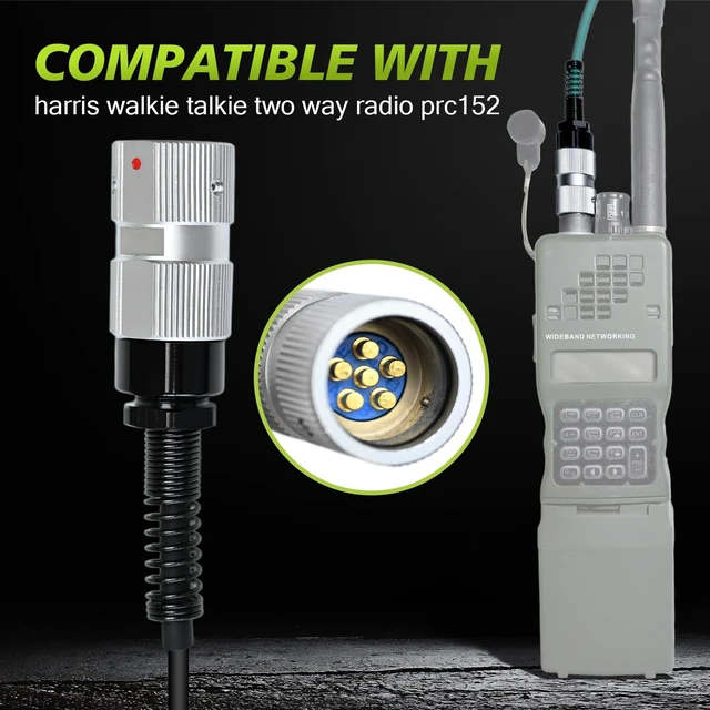 Alt view image 2 of 2 - stdgove Walkie Talkie Headset Earphone Acoustic Tube Earpiece | Surveillance Headphone with PTT Mic, Compatible for Harris L3 Falcon III, RF-7800V-HH, PRC152, VHF Tactical Radio