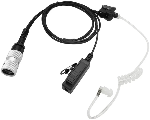 Main image of stdgove Walkie Talkie Headset Earphone Acoustic Tube Earpiece | Surveillance Headphone with PTT Mic, Compatible for Harris L3 Falcon III, RF-7800V-HH, PRC152, VHF Tactical Radio