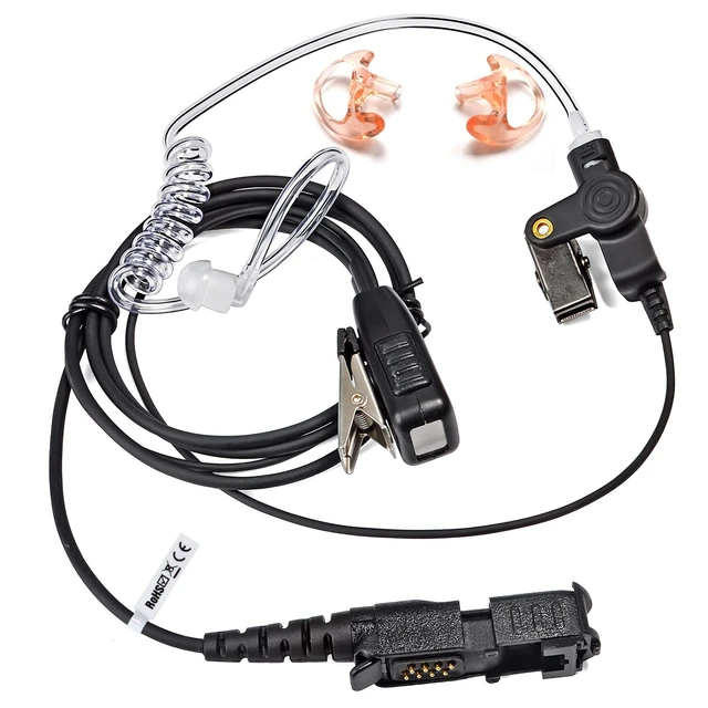 Main image of HYS Surveillance Police 2 Way Radio Earpiece with PTT, Security Headset with Medium Silicon Earmold for Motorola/MotoTurbo XPR3300 XPR3500 XPR3000 XIRE8608I XIRE8628I XIRP6600I XIRP6620I Digital Radio