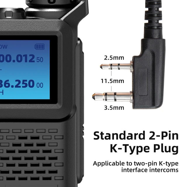 Alt view image 2 of 7 - KPBAB 10-Pack Acoustic Tube Earpiece with Mic, K-Type 2-Pin Radio Headset | Walkie talkie earpiece with PTT; compatible with Baofeng UV-5R, UV-82, BF-888S and selected Kenwood 2-pin radios.