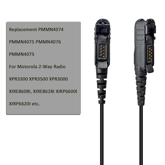 Alt view image 2 of 7 - HYS Surveillance Police 2 Way Radio Earpiece with PTT, Security Headset with Medium Silicon Earmold for Motorola/MotoTurbo XPR3300 XPR3500 XPR3000 XIRE8608I XIRE8628I XIRP6600I XIRP6620I Digital Radio