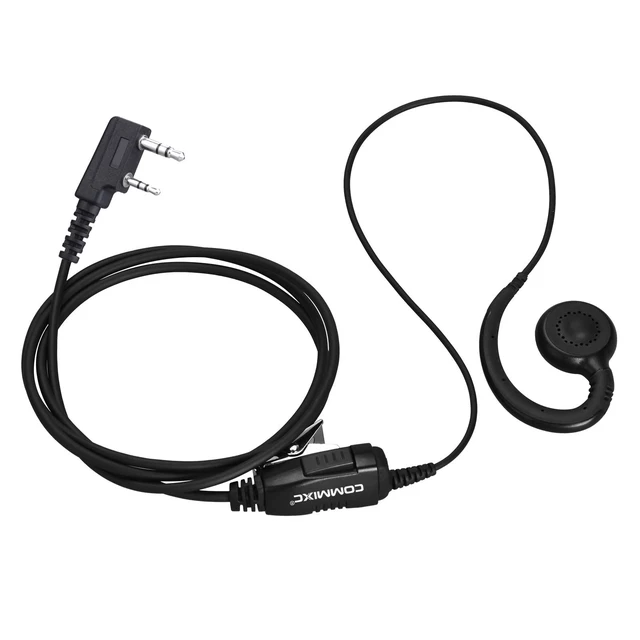 Alt view image 7 of 7 - 2-Pack Walkie Talkie Earpiece w Mic 2-Pin Compatible with Kenwood Bao Feng | Two Way Radio Headset with PTT, 180° rotatable Earbud