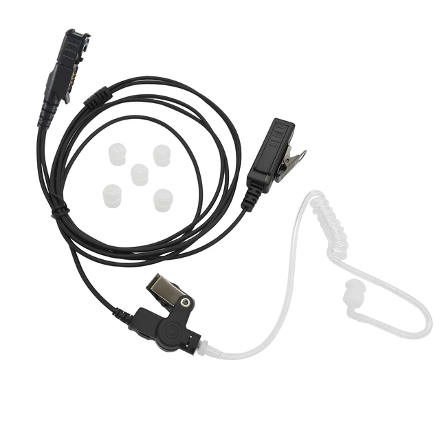 Alt view image 2 of 7 - HELETUL Two Way Radio Earpiece with PTT Mic Surveillance Headset for Motorola XPR3000 XPR3300 XPR3500 XPR3000e XPR3300e XPR3500e Walkie Talkie (Acoustic Tube in-Ear)