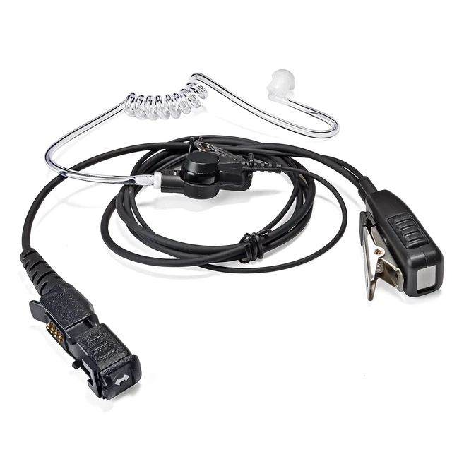 Alt view image 6 of 7 - HYS Surveillance Police 2 Way Radio Earpiece with PTT, Security Headset with Medium Silicon Earmold for Motorola/MotoTurbo XPR3300 XPR3500 XPR3000 XIRE8608I XIRE8628I XIRP6600I XIRP6620I Digital Radio