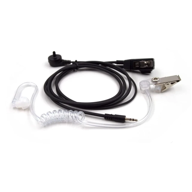 Alt view image 6 of 6 - 10-Pack 1-Pin Acoustic Tube Earpiece PTT Mic Fit Cobra CXT195 CXT90 MT200 | Concealed Clear Sound Headset Inline PTT Lapel Clip Fits MT200 MT550 CXT345 Transceivers
