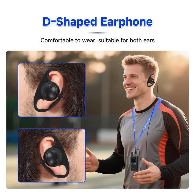 Alt view image 6 of 7 - Retekess TT129 Audio Tour Guide System, Tour Guide Headsets (1RX) | for Church, School,Level 4 Noise Reduction, Clear Sound Quality, 120H, One-key Operation, 200M