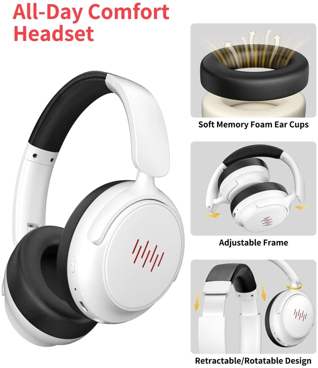Alt view image 4 of 7 - iMangoo 5.4 ANC Bluetooth Ear Muffs Noise Hearing Protection Headphones | Adjustable Headband Stereo Earbuds Earphone, Noise Reduction Safety Earmuffs Headset for Mowing Outdoor Yard Work Snowblowing