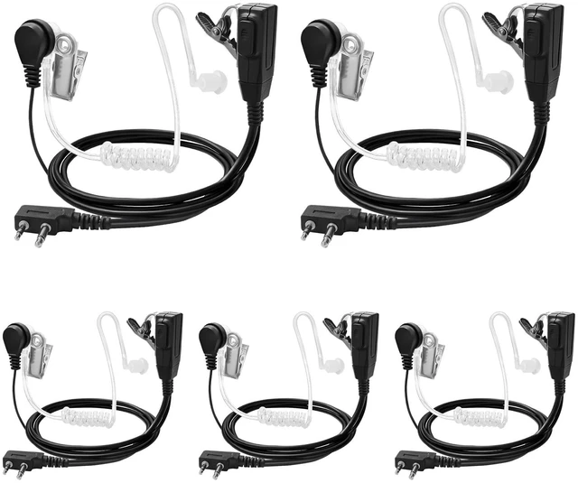 Main image of 5 Pack AVPH3 Surveillance Earpiece with PTT/VOX Mic for Midland GTX1000 | Transparent Security Headsets Earpiece Also Fit lxt600vp4 ltx600pa lxt500pa LXT600 GXT1000VP4