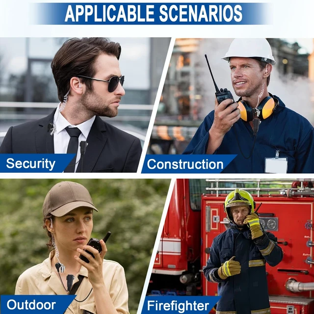 Alt view image 7 of 7 - 5 Pack AVPH3 Surveillance Earpiece with PTT/VOX Mic for Midland GTX1000 | Transparent Security Headsets Earpiece Also Fit lxt600vp4 ltx600pa lxt500pa LXT600 GXT1000VP4