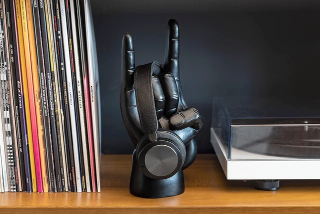 Alt view image 4 of 7 - Luckies Headphone Stand - Headphone Holder - Rock On Hand - Headset Stand - Mens Jewellery Holder - Mens Desk Accessories - Controller Holders - Guitar Accessories - Desk Tidy - Dad Rock Gifts - Black