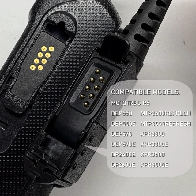 Alt view image 5 of 5 - MONICONA R5 XPR3300E Earpiece with Mic Compatible with Motorola Radios XPR3300 XPR3500E DEP570 DP2600E MTP3250 DP3441E, Clear Acoustic Tube Headset with PTT and Clip Microphone