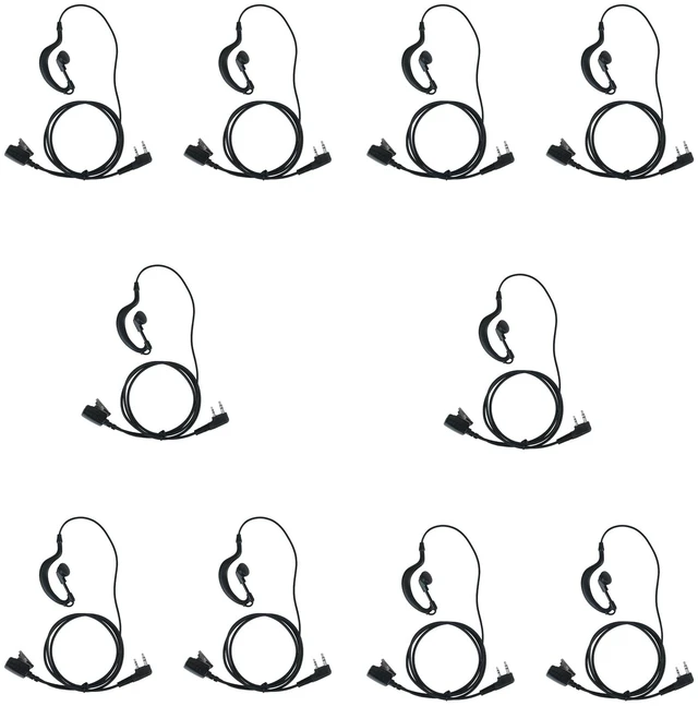 Main image of Earpiece WalkieTalkie Headset Compatible with Baofeng UV-5R,10Pack | G-shape,with PTT Mic, Compatible with Baofeng BF-888S BF-F8HP BF-F9 Kenwood TK-2107 TK-3107 H777 RT7 RT21