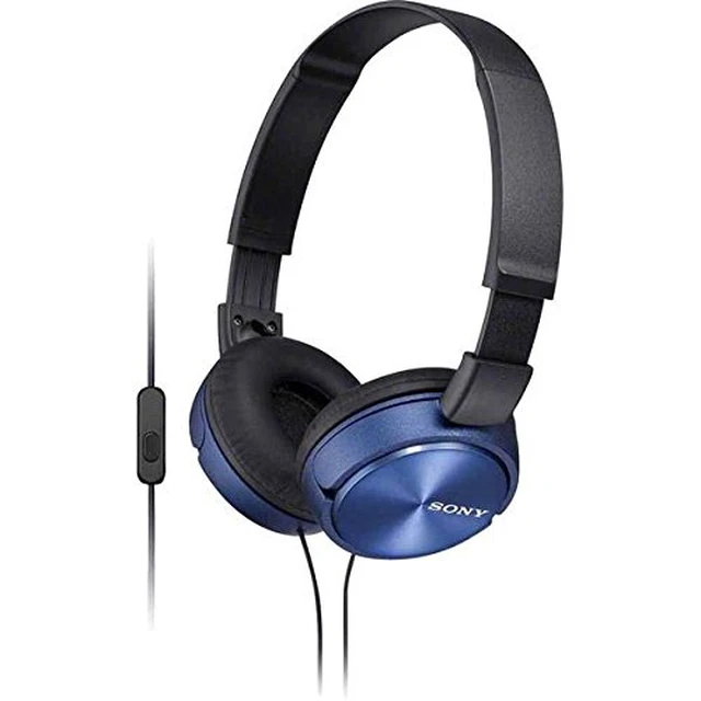 Alt view image 2 of 2 - MDR-ZX310AP ZX Series Wired On Ear Headphones with mic, Blue