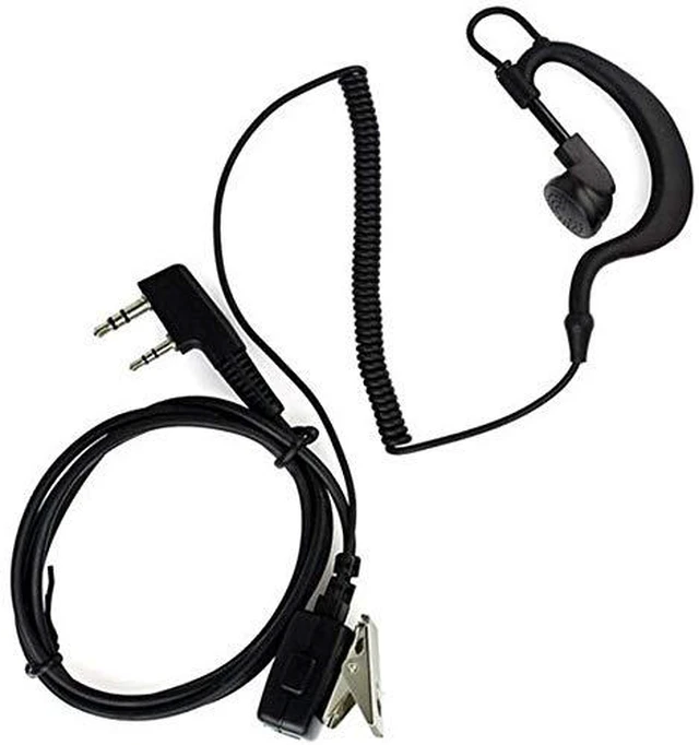 Alt view image 2 of 7 - Caroo 2-Pin G-Shape Earpiece Compatible with TK-3107 UV-5R BF-888S 10-Pack | PTT Mic, Comfort, Hands-Free, Lightweight, Rotatable Earhook, Surveillance Headset, Kenwood Baofeng UV-82 TK-2107 TK-3207