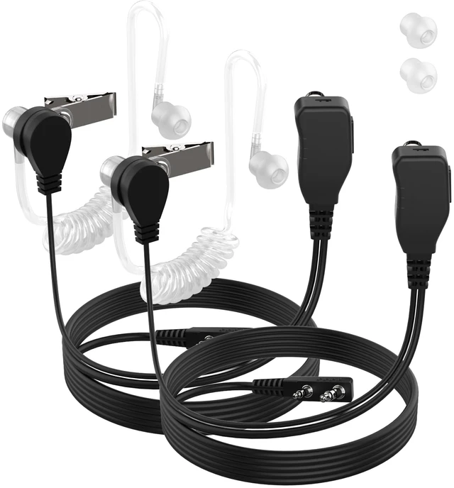 Main image of KETELESE 2 Pin Air Acoustic Tube Surveillance Headset, 2Pack | 2-pin, Compatible with Baofeng, Kenwood, Retevis 2-pin two way radio