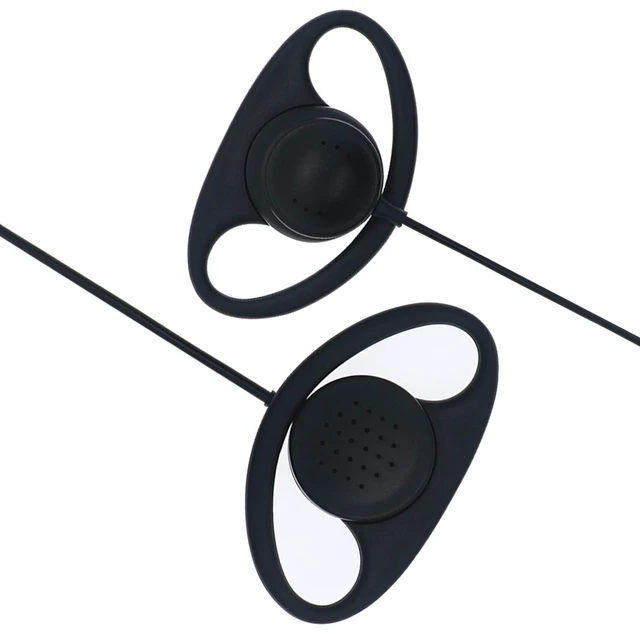 Alt view image 5 of 6 - 5 Pack Walkie Talkies Earpiece with Mic PTT 2 Pin D-Type Ear Hooks Radio Headset Compatible for Baofeng 888S UV-5R UV-82 Retevis H-777 RT21 RT22 BTECH Kenwood Arcshell AR-5 2 Way Radio
