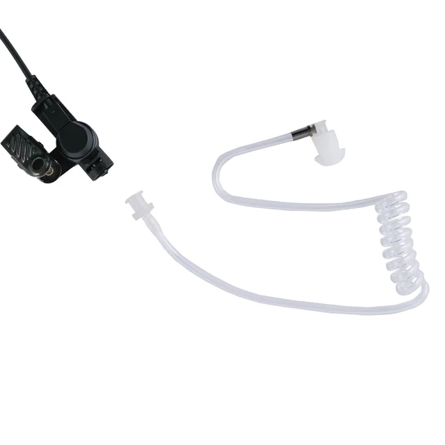 Alt view image 2 of 7 - 2-Wire Acoustic Tube Headset Compatible with XPR 3300e xpr 3500e Radios | Earpiece with a Pairs of Earbud Transparent tube, low-profile PTT clip ,for XIR P6600, E8608 Two Way , Walkie Talkie