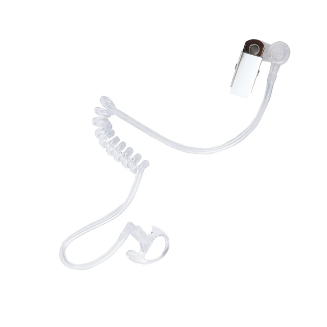Alt view image 4 of 7 - 2-Wire Acoustic Tube Headset Compatible with XPR 3300e xpr 3500e Radios | Earpiece with a Pairs of Earbud Transparent tube, low-profile PTT clip ,for XIR P6600, E8608 Two Way , Walkie Talkie