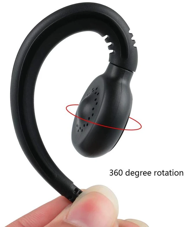 Alt view image 3 of 7 - KCTIN Swivel Headset for Motorola Radios (HKLN4604 HKLN4604A HKLN4604B) Replacement for CLS/DTR/RDX/AX/XTN Series Walkie Talkies (2 Packs)