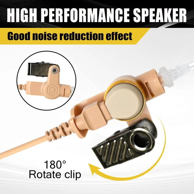 Alt view image 5 of 7 - JUYODE Walkie Talkie Earpiece with Dual PTT Mic Double Push-to-Talk Button Acoustic Tube Headset for XTS1500 XTS2000 XTS2500 XTS3000 XTS3500 XTS5000 HT1000 Radio