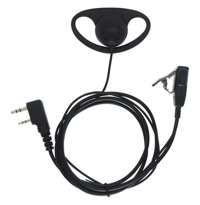 Alt view image 6 of 6 - 5 Pack Walkie Talkies Earpiece with Mic PTT 2 Pin D-Type Ear Hooks Radio Headset Compatible for Baofeng 888S UV-5R UV-82 Retevis H-777 RT21 RT22 BTECH Kenwood Arcshell AR-5 2 Way Radio