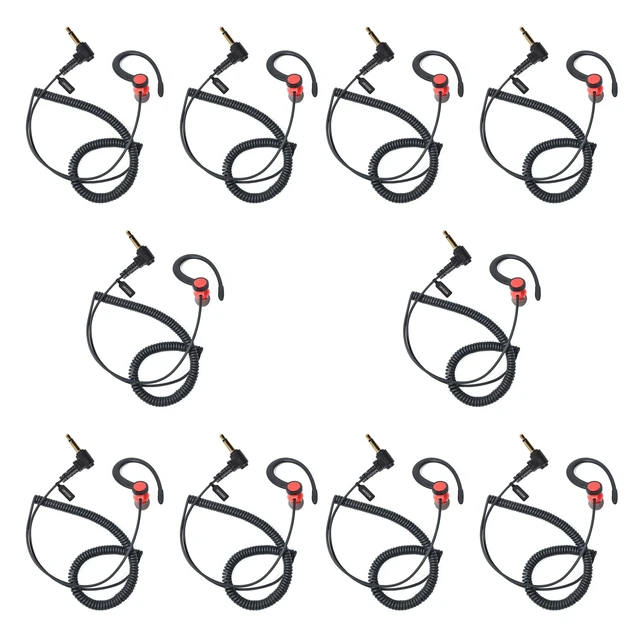 Main image of UAYESOK 10-Pack 3.5mm Radio Listen Only Earpiece for Law Enforcement | Police Surveillance Headset, Removable Hook In-Ear Earphone for Speaker Mic