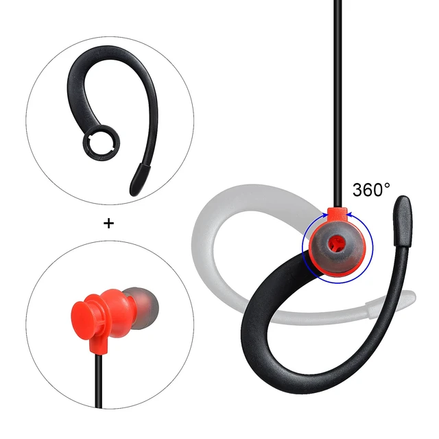 Alt view image 3 of 7 - UAYESOK 10-Pack 3.5mm Radio Listen Only Earpiece for Law Enforcement | Police Surveillance Headset, Removable Hook In-Ear Earphone for Speaker Mic