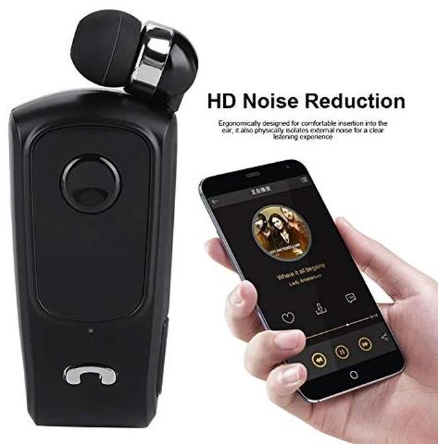 Alt view image 2 of 7 - F920 Sports Bluetooth V5.4 Headset Earpiece 2.4GHz Retractable Driving Earphone Support for Office/Driving(Black) for f990 Drahtlose Bluetooth Headset