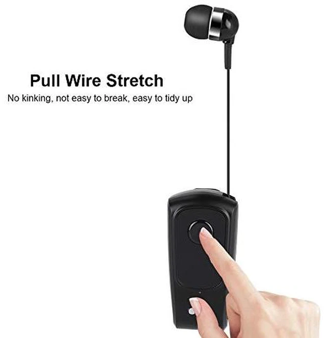 Alt view image 5 of 7 - F920 Sports Bluetooth V5.4 Headset Earpiece 2.4GHz Retractable Driving Earphone Support for Office/Driving(Black) for f990 Drahtlose Bluetooth Headset
