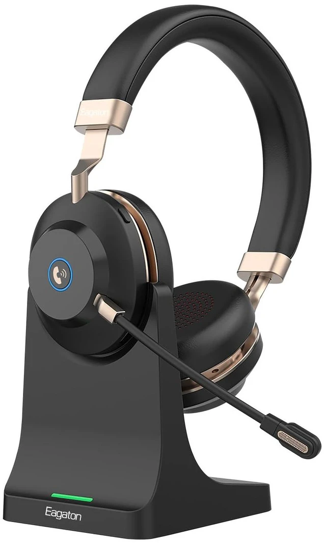 Main image of EAGATON ANC Wireless Headset with Mic, Bluetooth Headset with Microphone | On-Ear Wireless Headphones with AI Noise Cancelling,Bluetooth 6.0 , Charging Dock for Laptops,Cell Phones(Without USB Dongle)