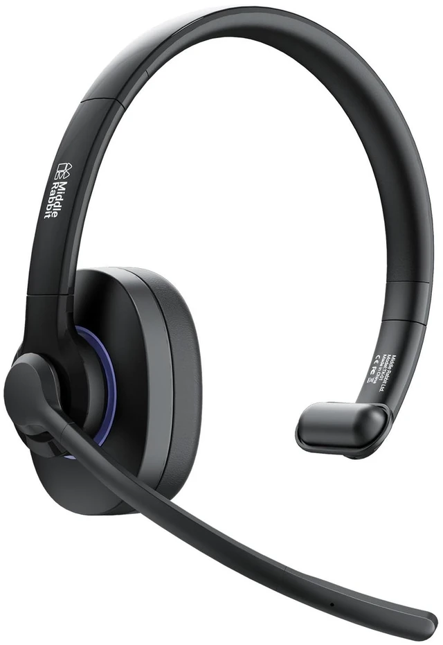 Main image of Middle Rabbit TK01 Wireless Headset with Mic for Work, Bluetooth On Ear Headphones with Noise Cancelling Microphone, Single Ear Headphones for Computer Laptop PC, for Office Call Center