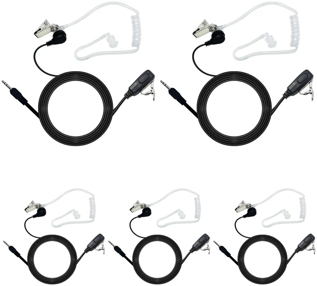 Main image of Walkie Talkie Earpiece 2.5mm Covert Acoustic Tube Headset for Cobra 5 Pack | Covert Acoustic Tube, Clear Voice for Cobra CXT195 CX112 ACXT1035r ACXT145 ACXT545 PX655 RX385 RX685 Security & Hospitality