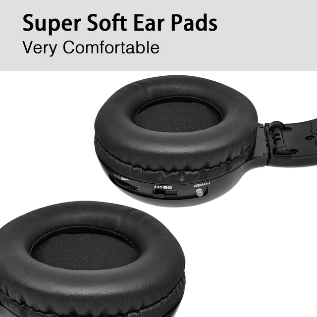 Alt view image 7 of 7 - JYSiptkird Universal 2 Channel IR Foldable Headphones,Kids Wireless Headphones for Universal Car Entertainment System,Infrared Headset for Car DVD Video (2 Pack)