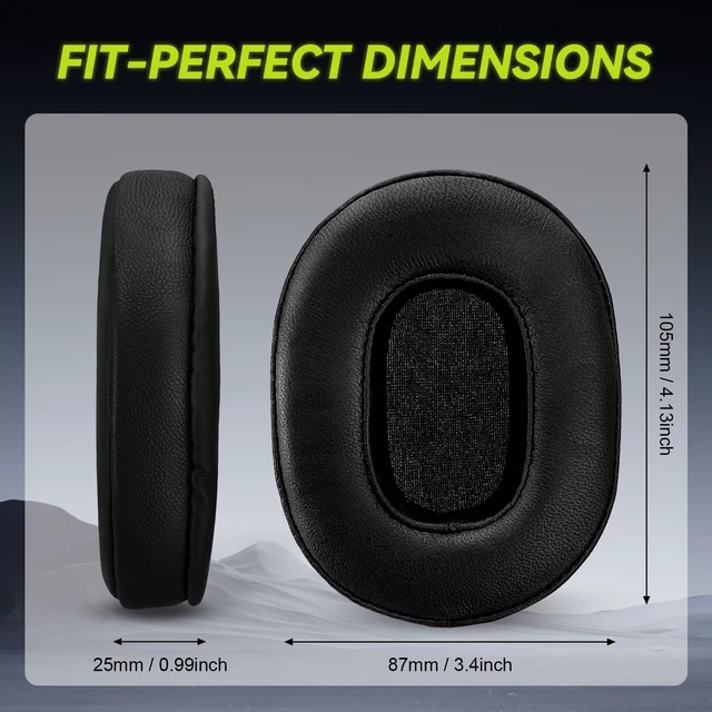 Alt view image 2 of 7 - Aurivor Genuine Leather Ear Pads Cushions for Audio-Technica ATH MSR-7, Headset Earpads Covers for M50X M40X M30X M20X, HyperX Cloud, SteelSeries Arctis 1 3 5 7 9 9X Pro Prime, Stealth 600 & More