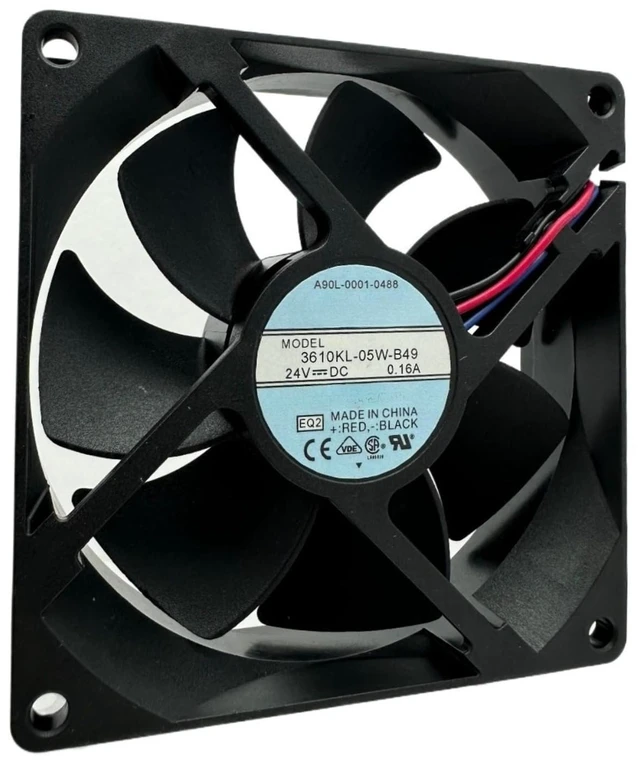 Alt view image 3 of 7 - 3610ML/3610KL-05W-B49 A90L-0001-0488 DC24V 0.16A 9225 3-Wire 9cm 90MM Inverter Cooling Fan for Fanuc Series (3610KL-05W-B49with 3-Wire B2 Plug)