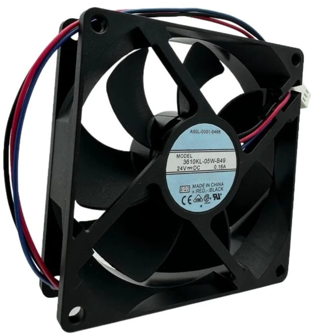 Alt view image 4 of 7 - 3610ML/3610KL-05W-B49 A90L-0001-0488 DC24V 0.16A 9225 3-Wire 9cm 90MM Inverter Cooling Fan for Fanuc Series (3610KL-05W-B49with 3-Wire B2 Plug)