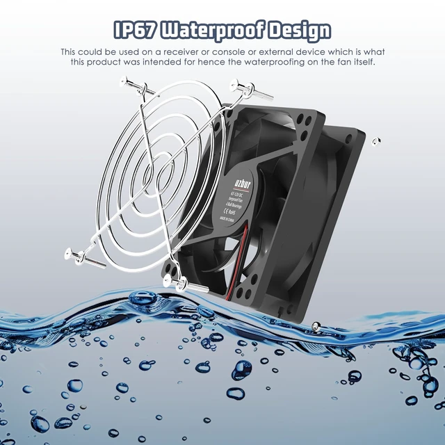 Alt view image 5 of 6 - IP67 Waterproof Fan 80×25mm 12v Fan DC 2-Pin 2-Pack | 12 volt fan Brushless Cooling Fan, For RV Fridge Greenhouse Cabinets, DIY Ventilation 12 v fans 12 volt outdoor fan