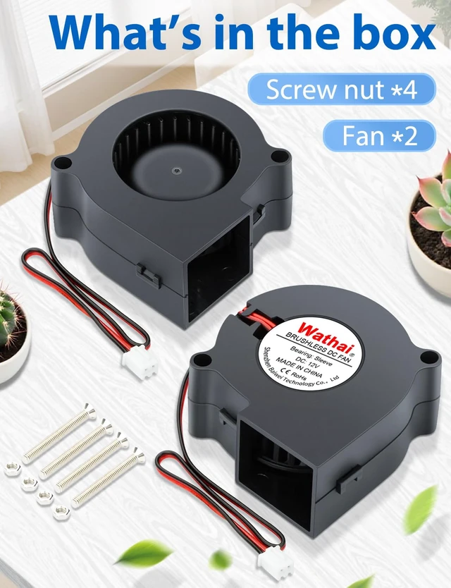 Alt view image 5 of 6 - 12V DC Centrifugal Blower Fan 60mm x 28mm 2 Inch Squirrel Cage Turbo | 60mm blower 2 Inch Squirrel Cage Turbo Cooling Fan High Speed for Car Amp, 3D Printer, RV Fridge, PC, Humidifier