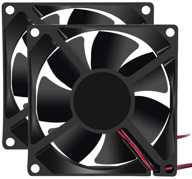 Main image of 2Pcs 12V 3.14in 0.98in 80mm x 80mm x 25mm DC Fan 8025 Brushless Cooling for PC Computer Case CPU Coolers Radiators 2pin