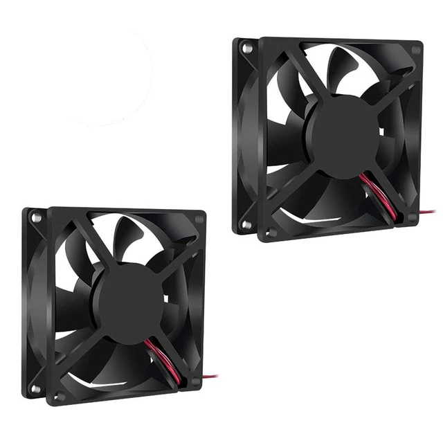 Alt view image 2 of 6 - 2Pcs 12V 3.14in 0.98in 80mm x 80mm x 25mm DC Fan 8025 Brushless Cooling for PC Computer Case CPU Coolers Radiators 2pin