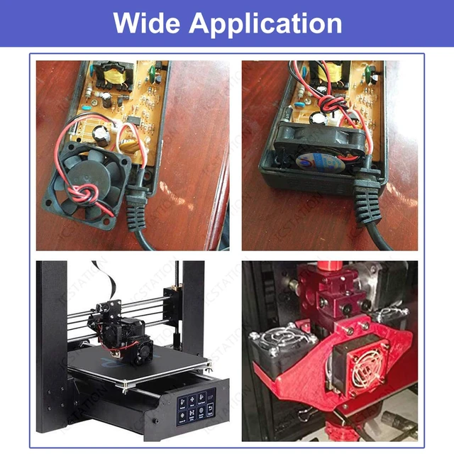 Alt view image 6 of 6 - 2 PCS 50mm x 50mm x 10mm Brushless Cooling Fan, ICSTATION DC 12V Cooling Fan 5010 2 Pin Fan 0.1A for 3D Printer Computer Case Fan