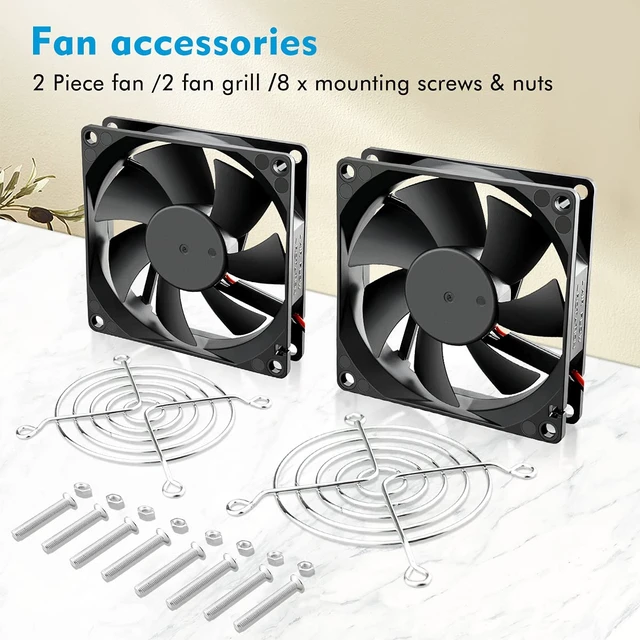 Alt view image 6 of 7 - 80mm 24V DC Brushless Cooling Fan 2Pin 24Volt High Speed Amp Fan | 2 Pack 3 Inch Fan High Speed for DIY Ventilation Exhaust Projects Cooling