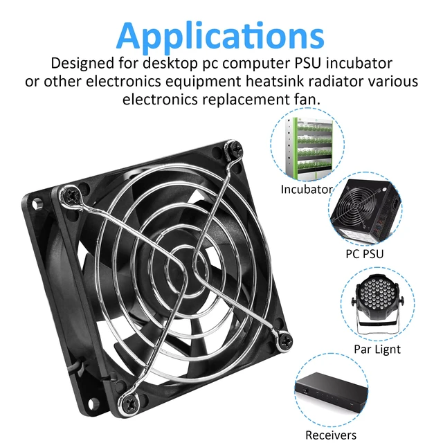 Alt view image 5 of 7 - 80x25mm12V DC High-Performance 2-Pin XH2.54 Electronics Cooling Fan 2-Pack | 3.15inch 2-Pin XH2.54 Long Life Sleeve Bearing Fan for Desktop PC PSU Incubator Electronics Equipment