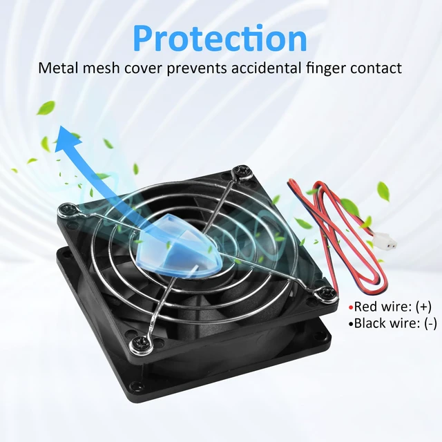 Alt view image 4 of 7 - 80x25mm12V DC High-Performance 2-Pin XH2.54 Electronics Cooling Fan 2-Pack | 3.15inch 2-Pin XH2.54 Long Life Sleeve Bearing Fan for Desktop PC PSU Incubator Electronics Equipment
