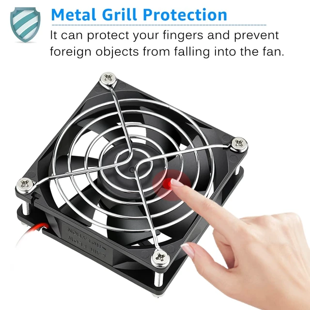 Alt view image 4 of 7 - 2 Pack 80mm x 80mm x 25mm 12V DC Brushless Cooling Fan 2Pin | 80x80x25mm, 8025, 12Volt, PC Computer Case Fans, Replacement for Car Amplifier, DIY RV Fridge, Inverter, Desktop Power Supply